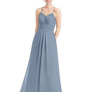 Azazie Cecilia, Dusty Blue Chiffon Bridesmaid/Prom